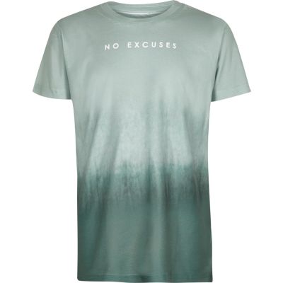 Boys green tie dye no excuses T-shirt